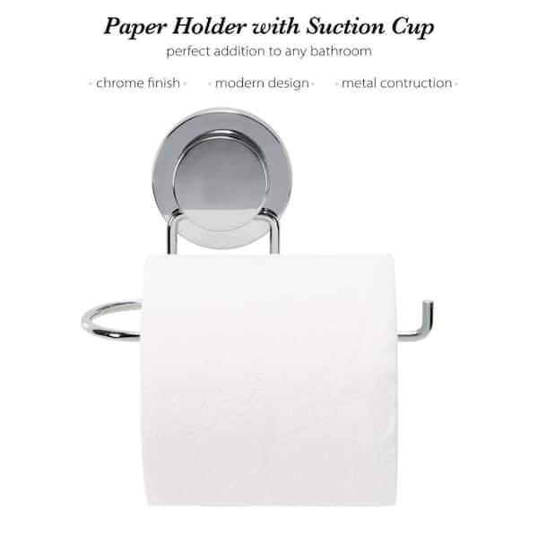 Bath Bliss Royal Suction Cup Toilet Paper Holder in Chrome