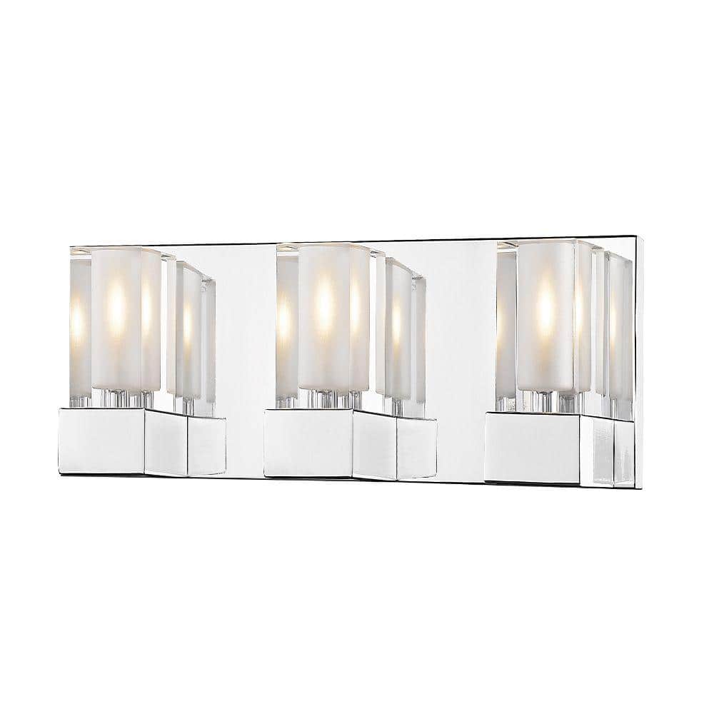 UPC 685659143041 product image for Filament Design 22 in. 3-Light Chrome Vanity Light with Clear and Frosted Crysta | upcitemdb.com