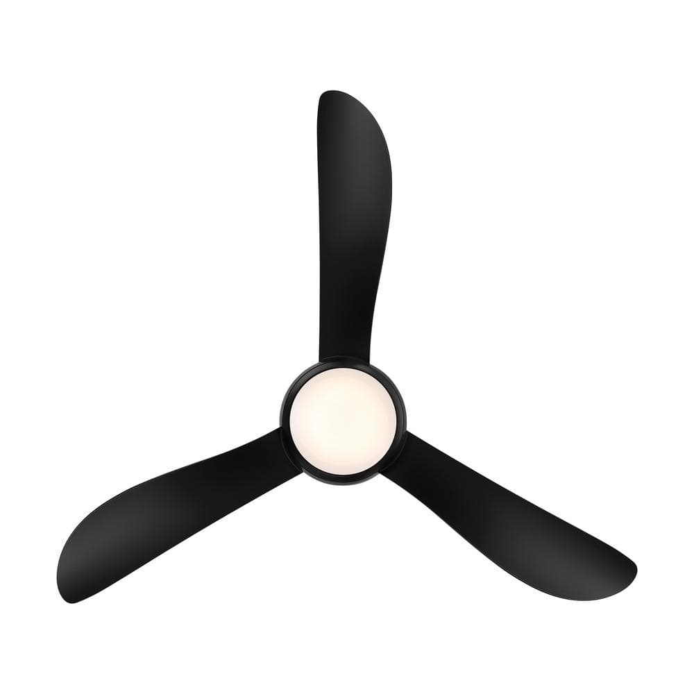 Corona 44" Matte Black Aluminum Smart Ceiling Fan with LED Light