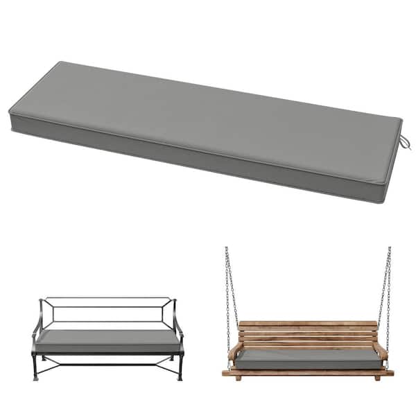 36 in. x 18 in. x 3.5 in. Rectangular Outdoor Porch Swing Bench Cushion Light Grey