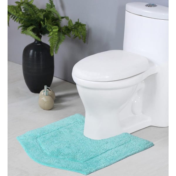 Betus U-Shaped Contour Memory Foam Toilet Mat Washroom Rug 16x24 Black