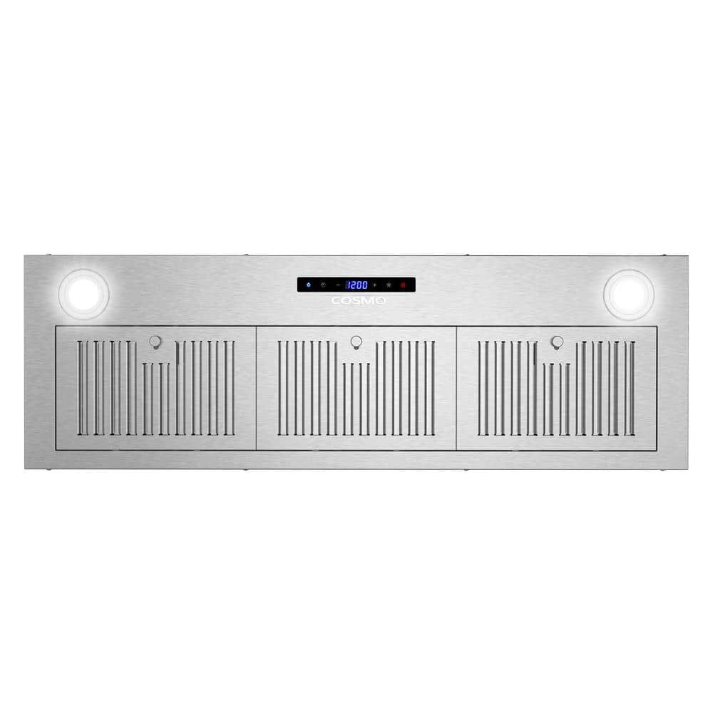 Cosmo 36" Stainless Steel Insert Range Hood with LED Lights