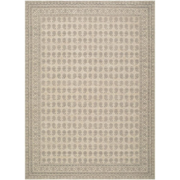 Nabela Noor Home Alo Medium Grey Traditional Area Rug, 9 ft. 1 in. x 12 ft.