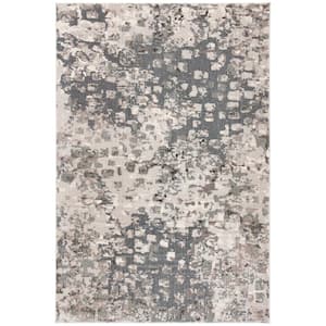 Madison Gray/Beige Doormat 2 ft. x 4 ft. Geometric Abstract Area Rug