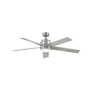 Tier 54 in. Integrated LED Indoor/Outdoor Brushed Nickel Ceiling Fan with Wall Switch