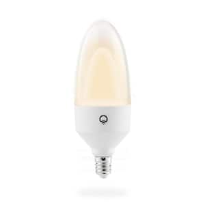 60-Watt Equivalent, E12 Candle White to Warm Dimmable Wi Fi Cennected LED Smart Light Bulb, 1 Bulb