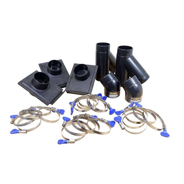 New Powertec 4In Three-Machine Dust Collection Kit Streamlined Woodwork Workshop 
