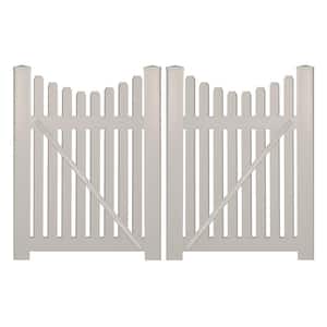 Richmond 8 ft. W x 4 ft. H Tan Vinyl Picket Fence Double Gate