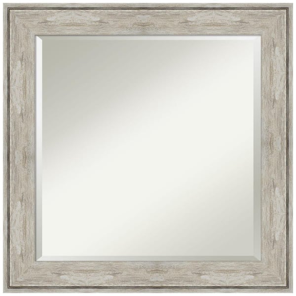 Amanti Art Crackled Metallic 25 in. H x 25 in. W Framed Wall Mirror