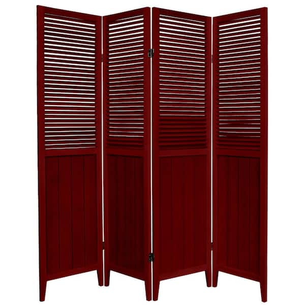 Oriental Furniture 6 ft. Rosewood 4-Panel Room Divider