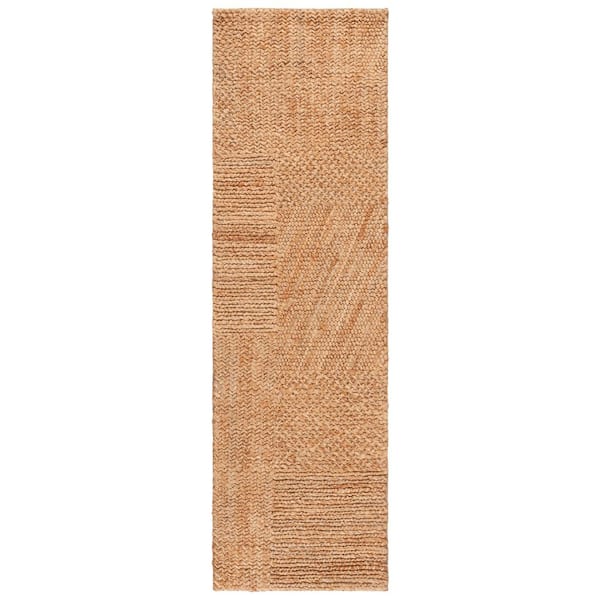 Natural Fiber 2 ft. x 8 ft. Natural Woven Solid Geometric Runner Rug
