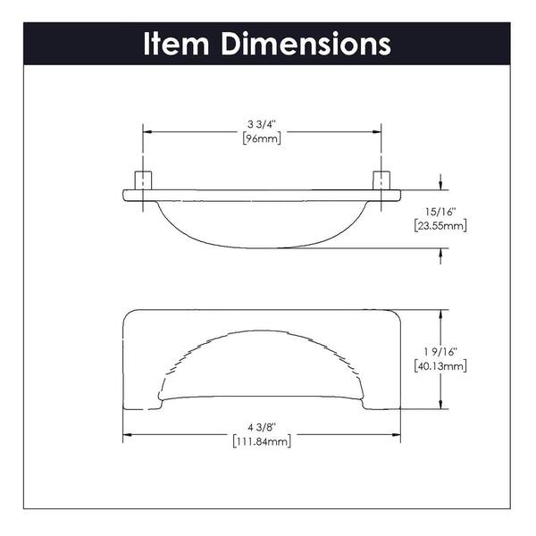 Hickory Hardware Craftsman 3-3/4-in (96mm) Center to Center Chrome Arch Cup Drawer Pull