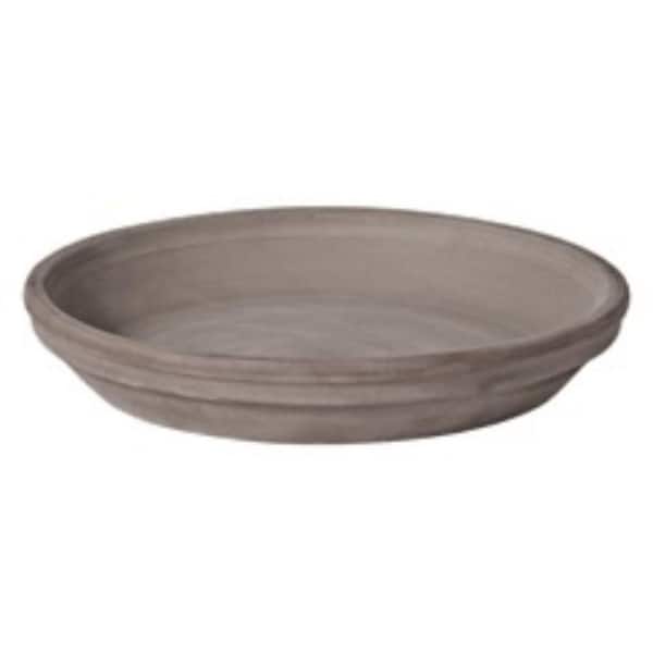 Graphite 5.9 in. W x 99 in. H Gray Clay Round Plant Pot Saucer