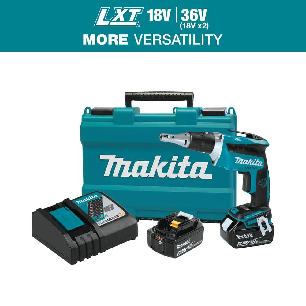 Makita 18V LXT Lithium-Ion Brushless Cordless Drywall Screwdriver Kit (5.0Ah) -  XSF03T