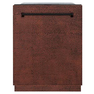 ZLINE 24 in. Monument Series in Hand Hammered Copper 3rd Rack Top Touch Control Tall Tub Dishwasher
