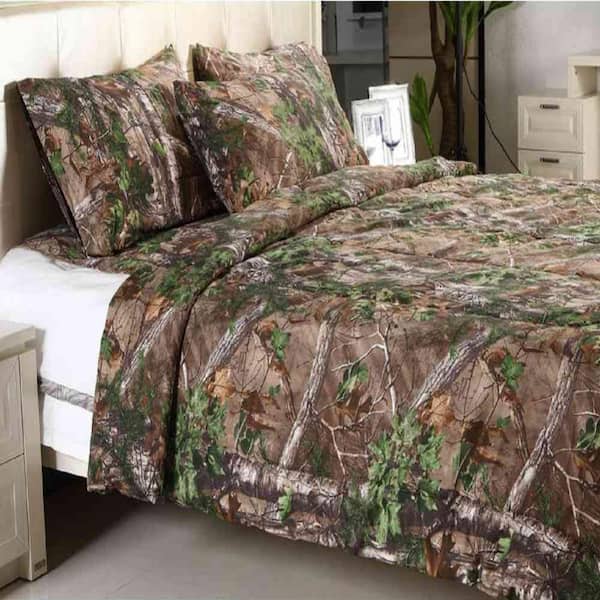 Realtree Xtra Green Solid Queen, Queen Size Camo Bed In A Bag