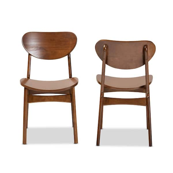 Baxton Studio Katya Walnut Brown Dining Chair Set of 2 183 2P