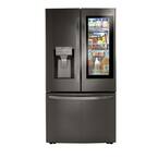 23.3 cu. ft. French Door Smart Refrigerator, InstaView, Dual & Craft Ice, PrintProof Black Stainless, Counter Depth