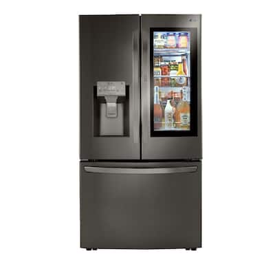 23.3 cu. ft. French Door Smart Refrigerator, InstaView, Dual & Craft Ice, PrintProof Black Stainless, Counter Depth