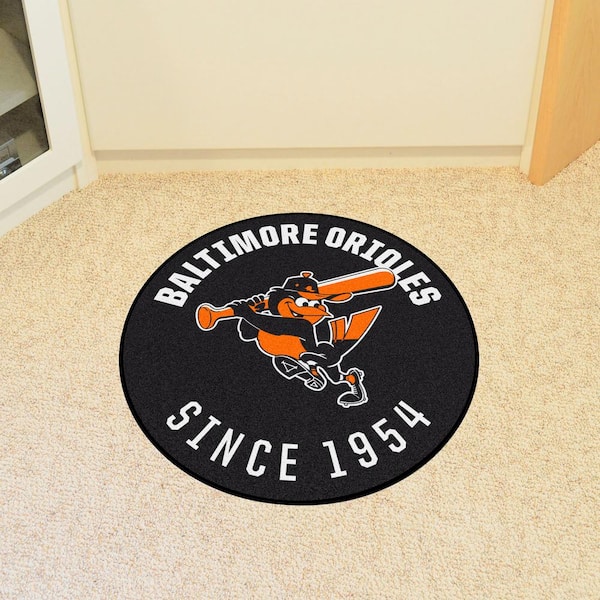 FANMATS MLB Baltimore Orioles Orange 2 ft. x 2 ft. Round Area Rug 18128 -  The Home Depot