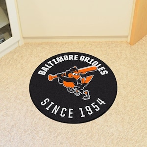 Baltimore Orioles Black 2 ft. x 2 ft. Round Area Rug