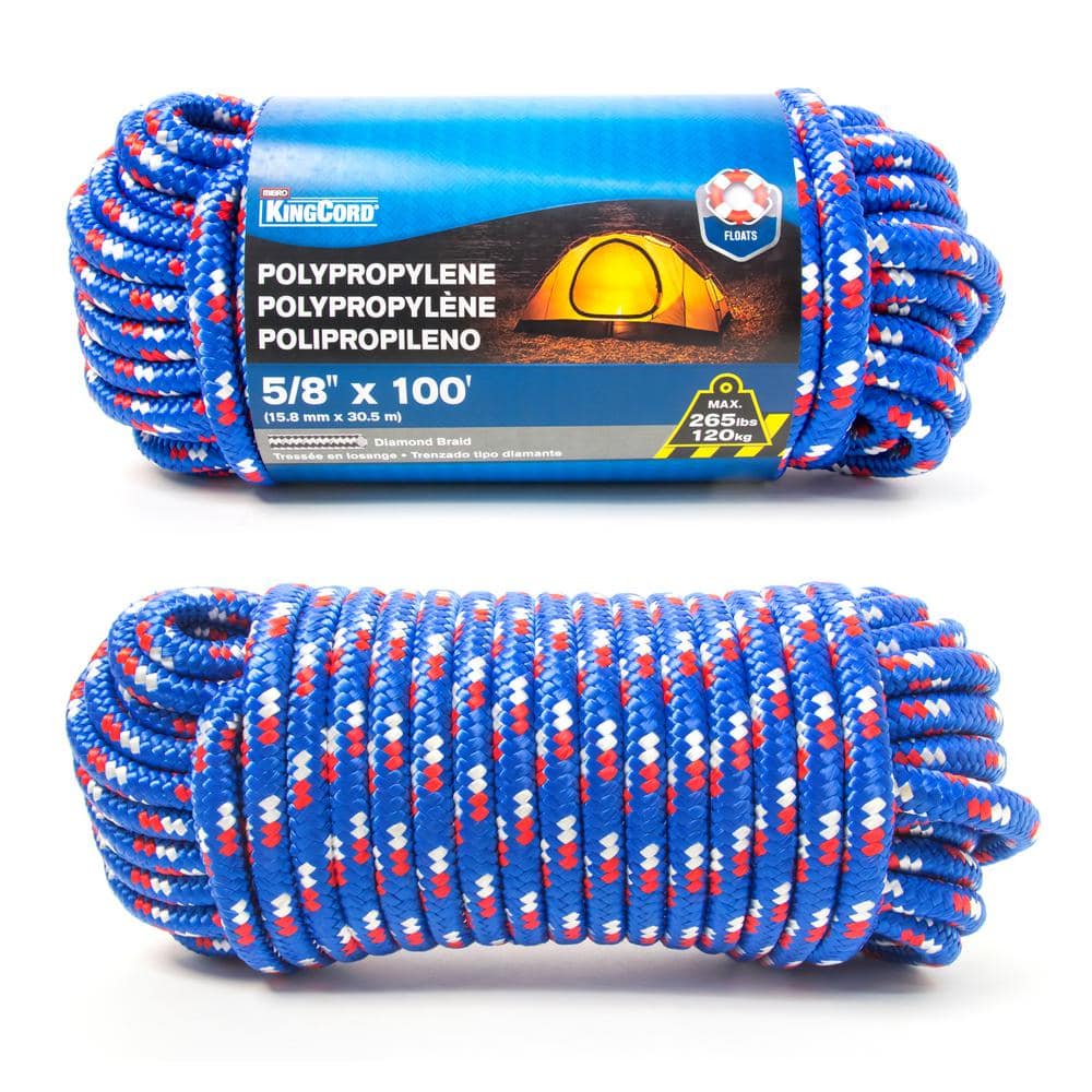5/8 inch Twisted Polypropylene Rope - Multiple Lengths