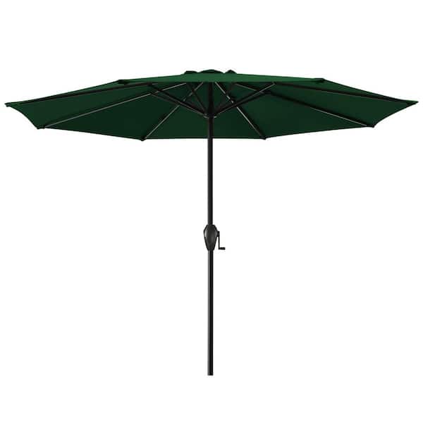 JEAREY 11 ft. Steel Crank Lift Patio Umbrella in Green