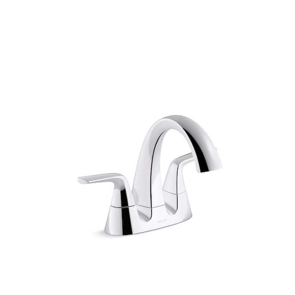 KOHLER Elmbrook 4 in. Centerset 2-Handle Bathroom Faucet in Polished Chrome