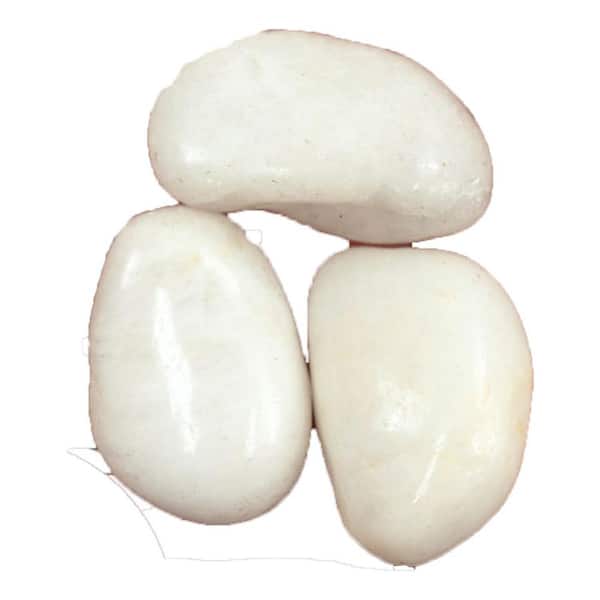 3 in. Stone Decorative Garden Landscaping Large Polished River Rock in White