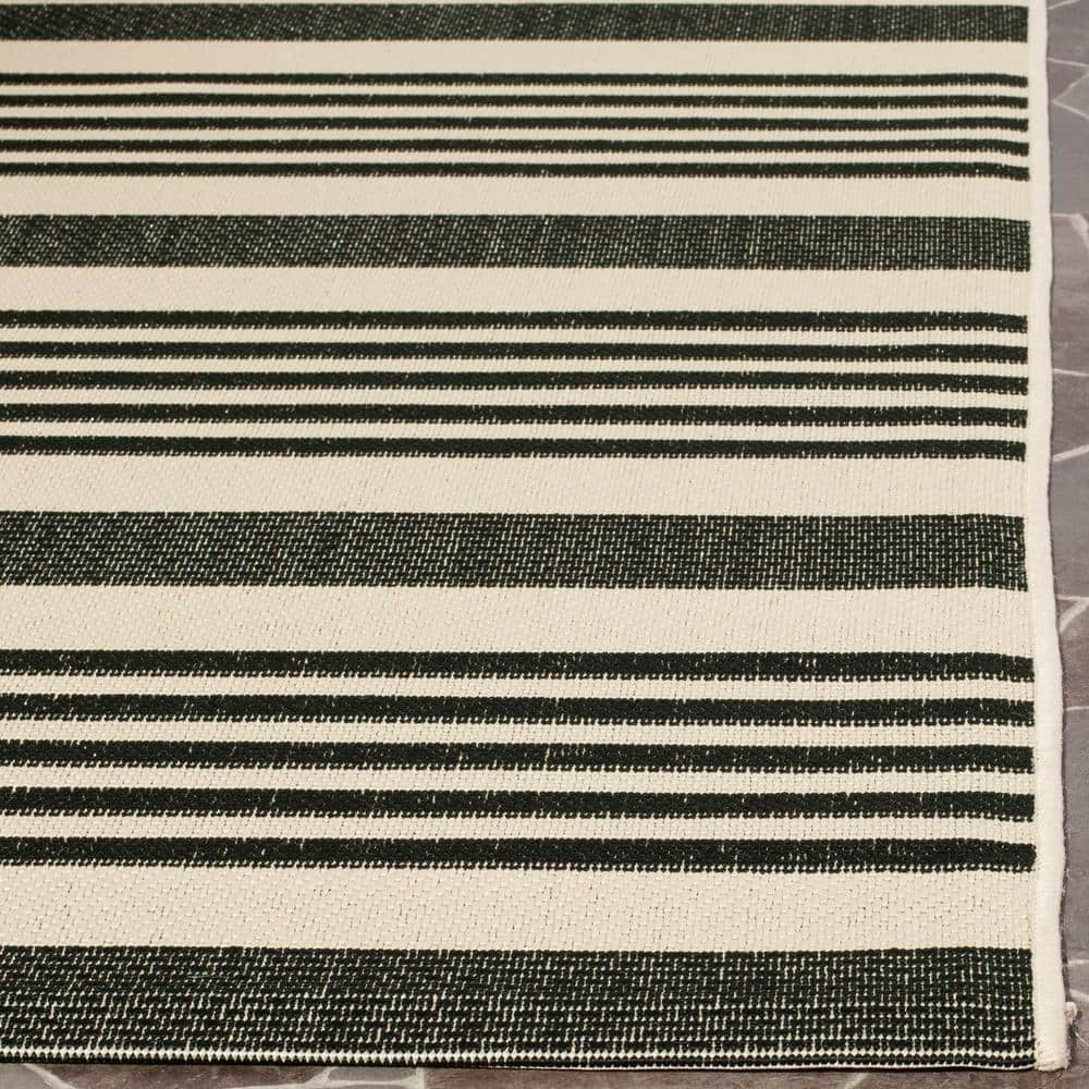Black Synthetic Square Easy Care Area Rug