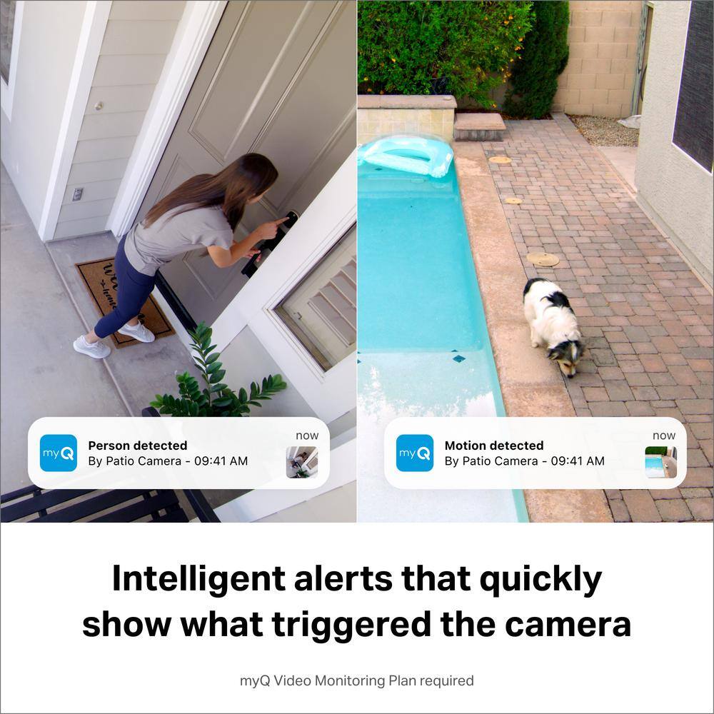 myQ Smart White Wireless Outdoor Security Camera with Night Vision