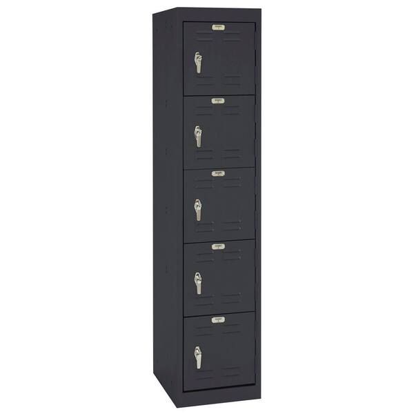 Sandusky 15 in. W x 66 in. H x 18 in. D 5-Tier Welded Storage Locker in Black