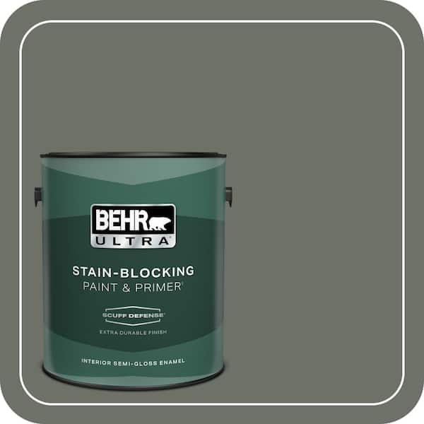 BEHR ULTRA 1 gal. #ECC-41-3 Laurel Oak Extra Durable Semi-Gloss Enamel Interior Paint & Primer