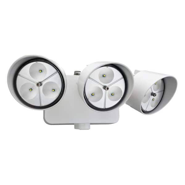 Lithonia Lighting 3-Head White Outdoor LED Wall-Mount Flood Light