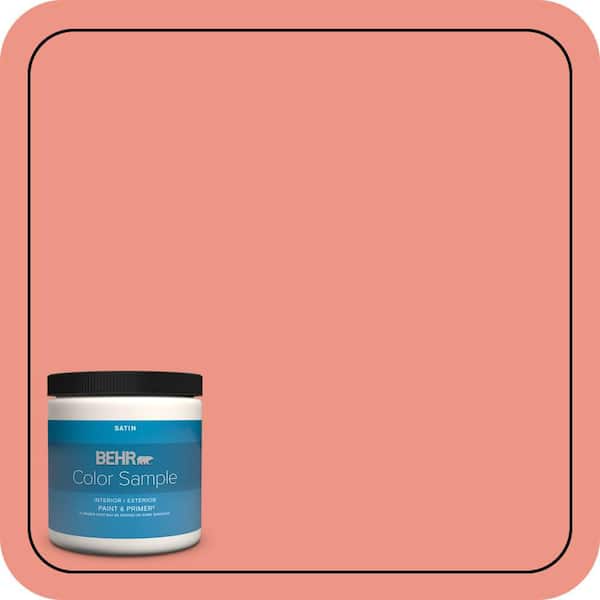 BEHR PREMIUM PLUS 8 oz. #P180-4 Guava Jelly Satin Enamel Interior/Exterior Paint & Primer Color Sample