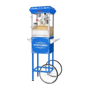 Foundation Series 850-Watt 8 oz. Blue Hot Oil Popcorn Machine with Stand and Cart