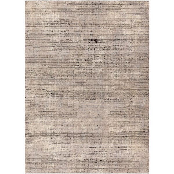 Livabliss Alder Taupe 9 ft. x 12 ft. Abstract Indoor Machine-Washable Area Rug