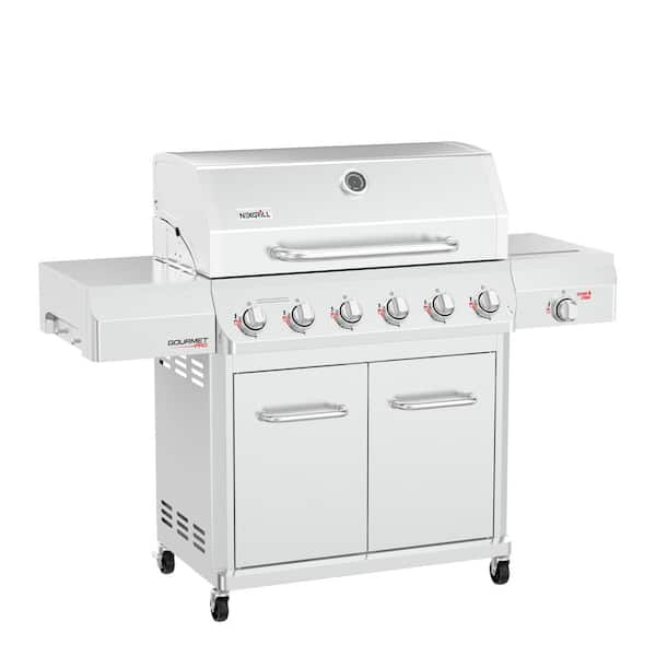 Gourmet Pro 6-Burner Stainless Steel Propane Gas Grill with Searing Side Burner