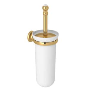 Edwardian Wall Mounted Toilet Brush Holder in English Gold