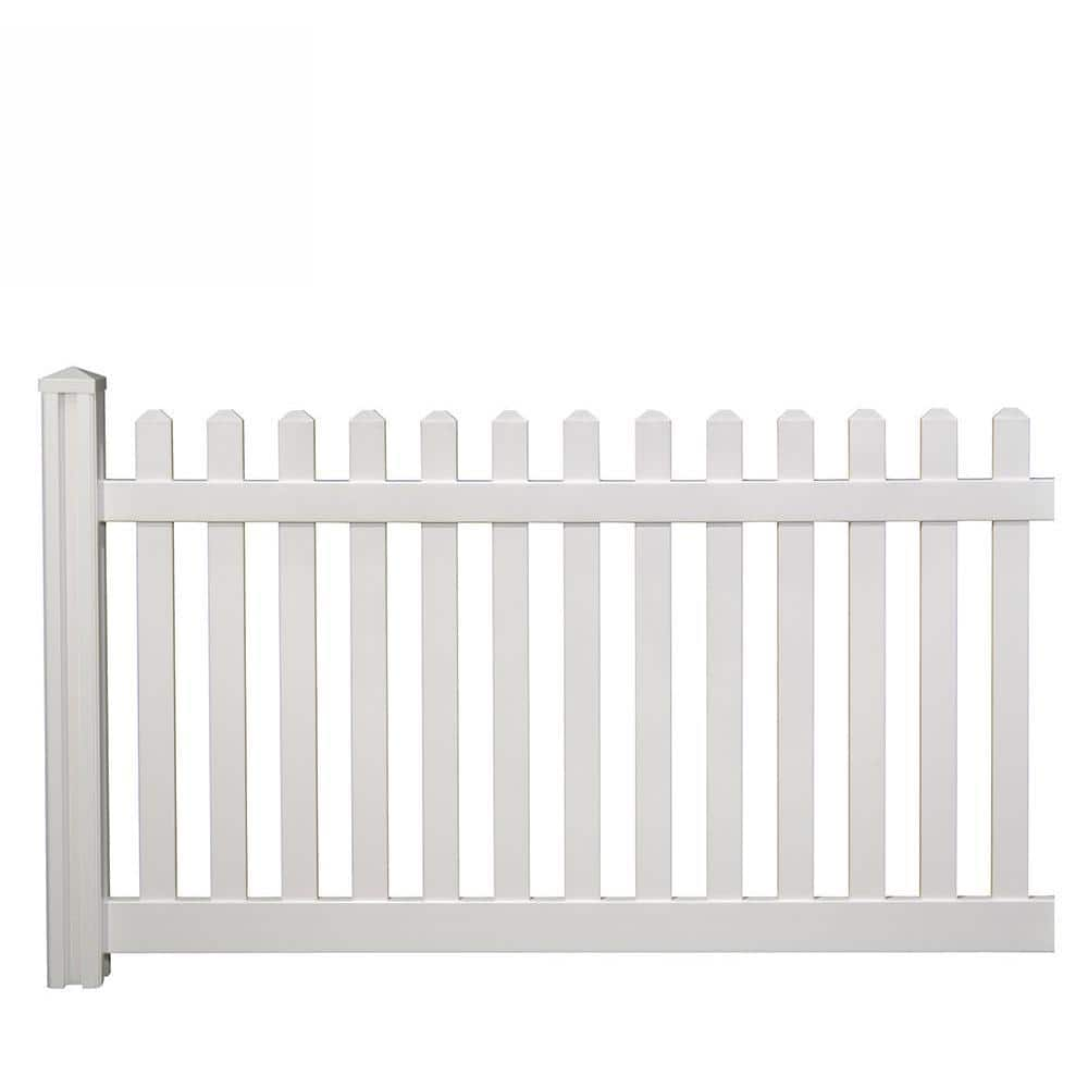 WamBam Fence 4 ft. H x 7 ft. W Premium Vinyl Classic Picket Fence Panel ...