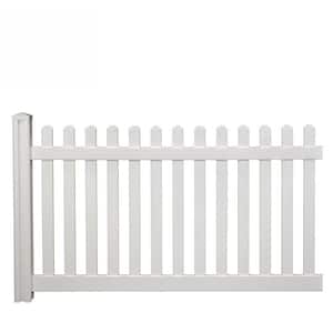 4 ft. H x 7 ft. W Premium Vinyl Classic Picket Fence Panel with Post and Cap