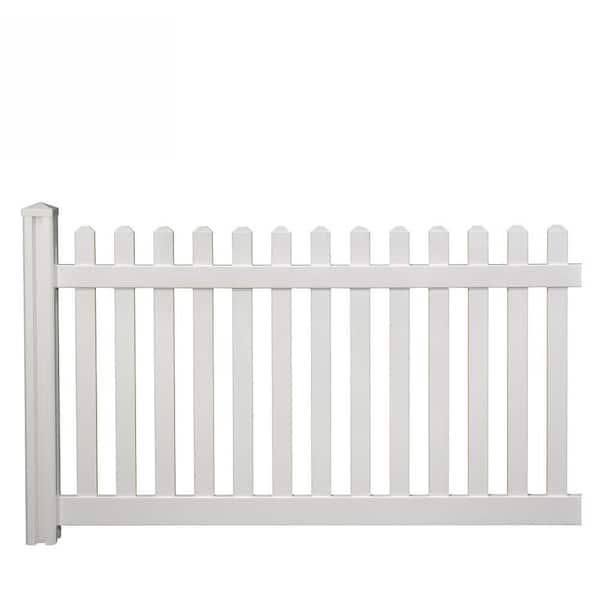WamBam Fence 4 ft. H x 7 ft. W Premium Vinyl Classic Picket Fence Panel with Post and Cap