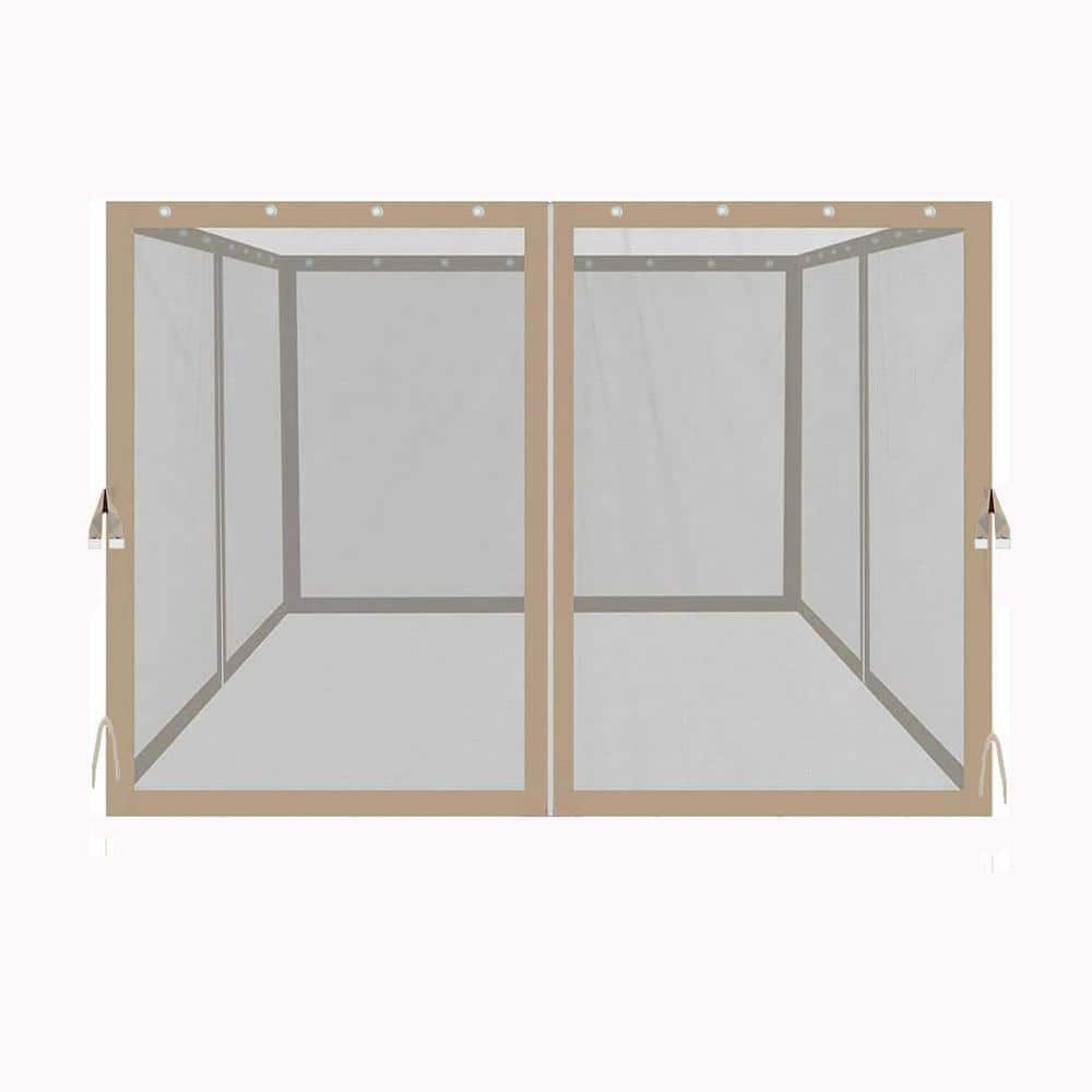 10 ft. x 10 ft. Gazebo Replacement Mosquito Netting with Zippers, 4-Side Me