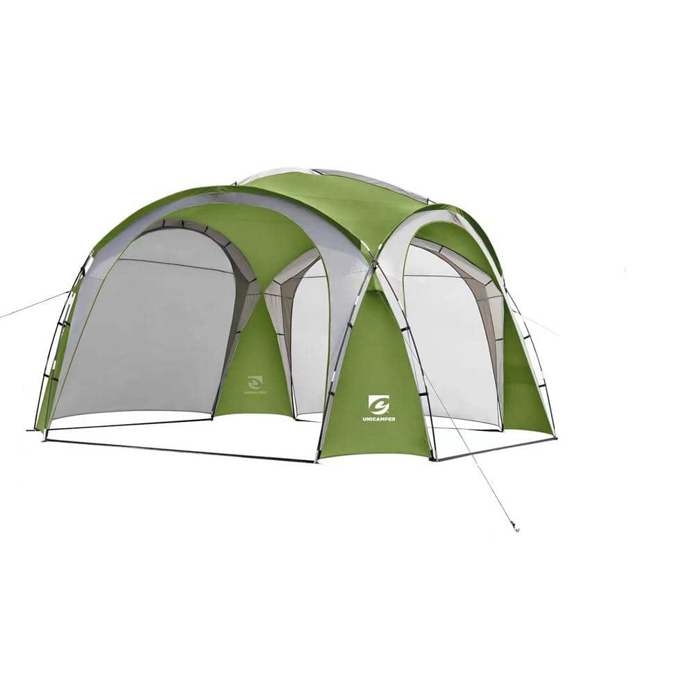 12 ft. x 12 ft. Green Camping Pop Up Tent UPF50+with Ground Pegs and Stabil