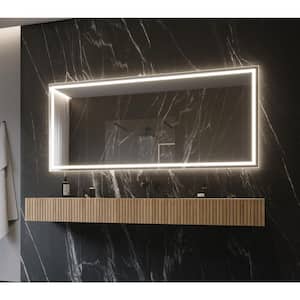 70 in. W x 32 in. H Rectangular Frameless Wall Mounted Bathroom Vanity Mirror 6000K LED