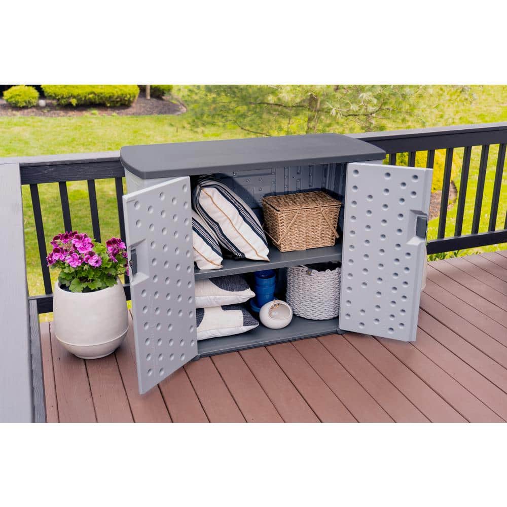 Dove Gray Lockable Plastic Outdoor Storage Locker