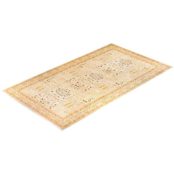 Mogul One-of-a-Kind Traditional Ivory 10 ft. 3 in. x 19 ft. 3 in. Oriental Area Rug
