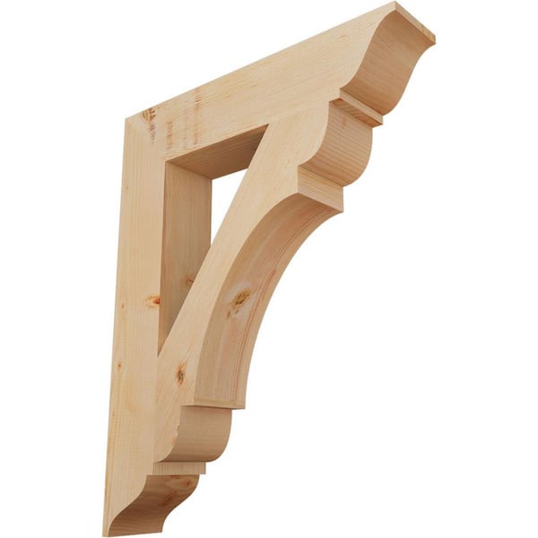 Ekena Millwork 5.5 in. x 38 in. x 30 in. Douglas Fir Olympic Traditional Smooth Bracket