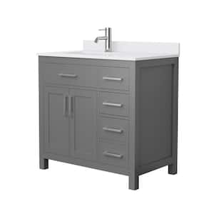 Beckett 36 in. W x 22 in. D x 35 in. H Single Sink Bathroom Vanity in Dark Gray with White Cultured Marble Top