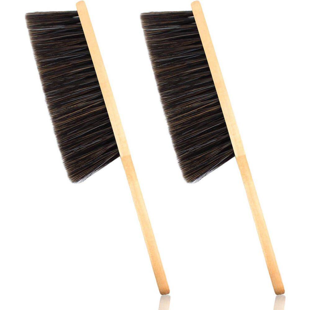 14 Dust Brush Hand Broom with Soft Bristles Wooden Handle for Sofa Bed Fireplace Car Cleaning 2-Pack price history on PriceWatchPro